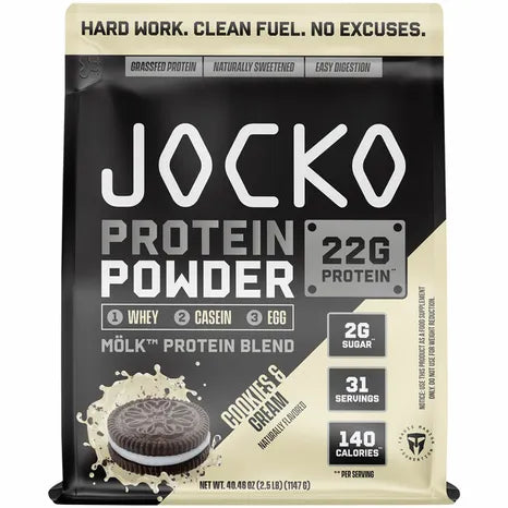 Jocko MOLK Whey Protein Blend Powder 22g - 2 lb Bags Cookies and Cream