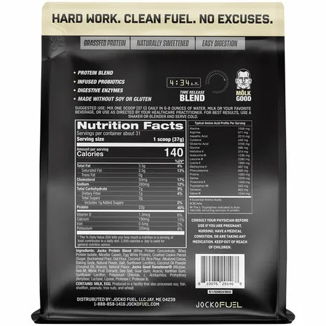 Jocko MOLK Whey Protein Blend Powder 22g - 2 lb Bags Cookies and Cream
